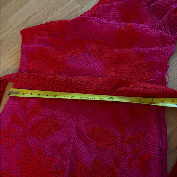 FARM Rio Bicolor Guipure One-Shoulder Maxi Dress Size Medium - Picture 11 of 11